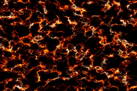 flame fire glow mineral line texture on black marble luxury interior backgroundの写真素材