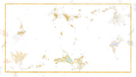 Luxury mineral aqua purple white marble background and golden borderの写真素材