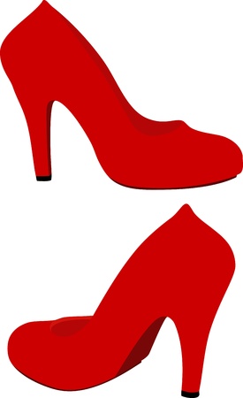 Red shoes on white.  illustrationのイラスト素材