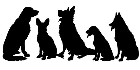 Vector silhouette of dog on a white background. Symbol of pets.のイラスト素材