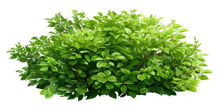 3D rendering of a green bush isolated on white background with clipping pathのイラスト素材