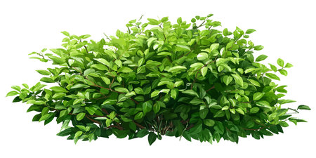Green bush isolated on white background. 3d rendering,  illustration.のイラスト素材