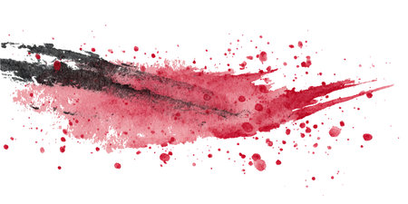 Abstract red watercolor brush strokes painted background. Texture paper. Vector illustration.のイラスト素材