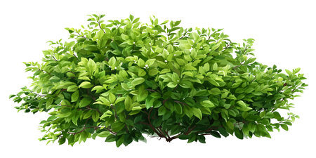 Green bush isolated on white background. 3d rendering, illustration.のイラスト素材