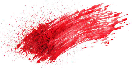 Red paint splatter isolated on white background. Abstract grunge backgroundのイラスト素材