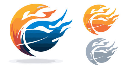 Fire flame icon set vector design template elements for your application or corporate identity.のイラスト素材