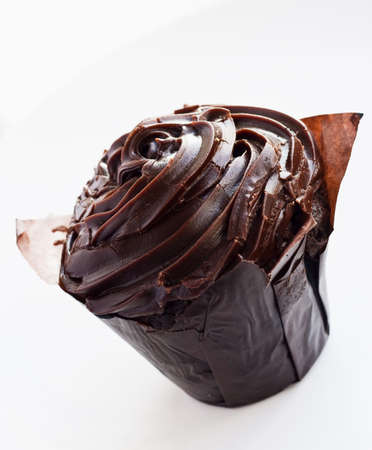 Frosted chocolate cupcakeの写真素材