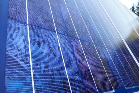 Close view of solar panel.