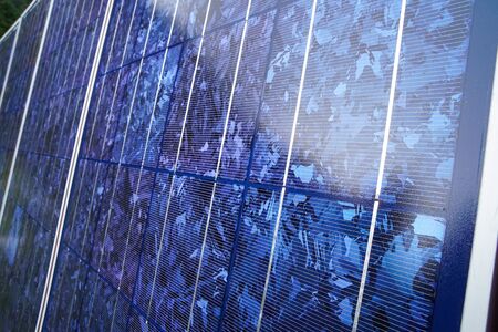 Close view of solar panel.
