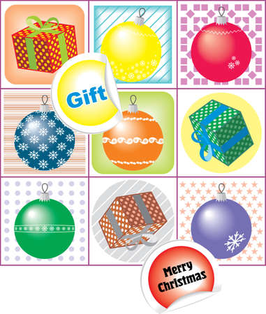 Christmas icons with New Yearのイラスト素材