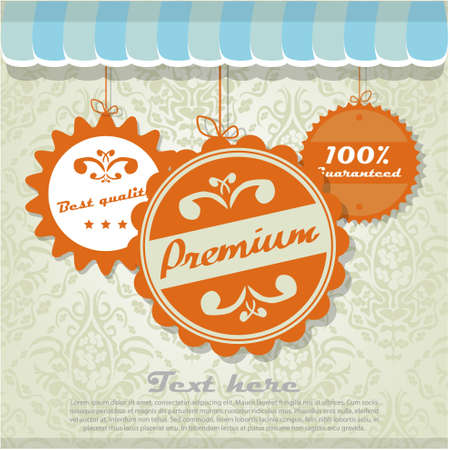 sign on the store with vintage labelsのイラスト素材