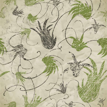 Abstract floral seamless patternのイラスト素材