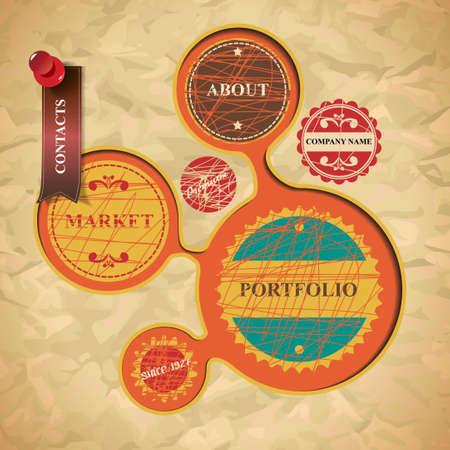 Website design in vintage styleのイラスト素材