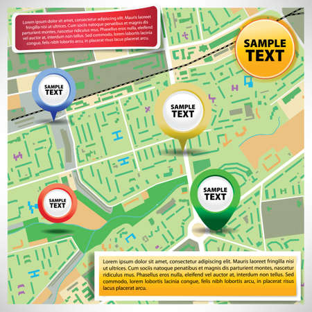 City map with Iconsのイラスト素材