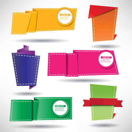 Set of elements in the style of origamiのイラスト素材