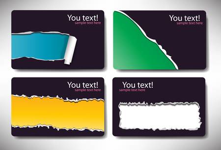 Set of gift cards with torn paperのイラスト素材