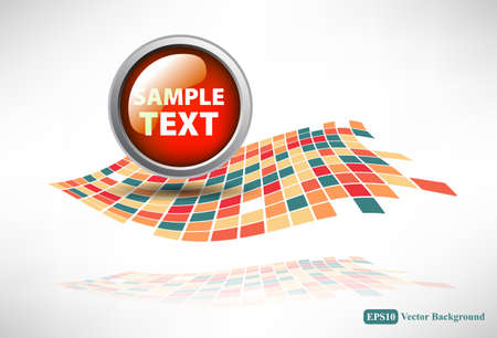 Pattern of colored tiles with a buttonのイラスト素材