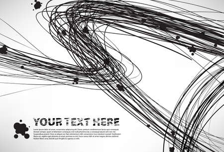 Abstract pattern of strokes of the pen and blotsのイラスト素材