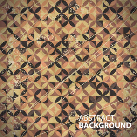 Vintage brown background of circles and trianglesのイラスト素材