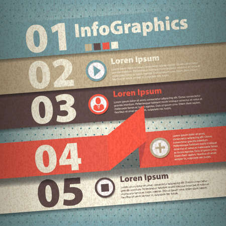 infographic template in vintage styleのイラスト素材
