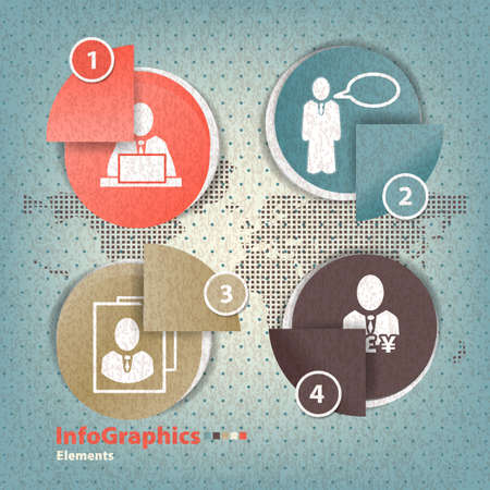 Set of elements for infographics in the form paper elementsのイラスト素材