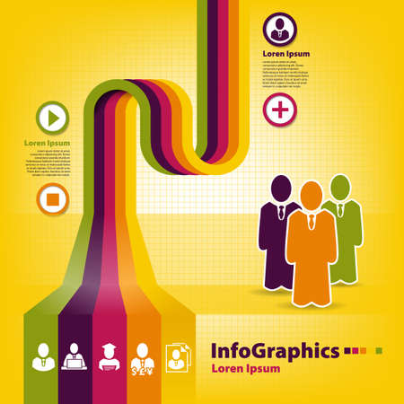infographic template for business design with teamのイラスト素材