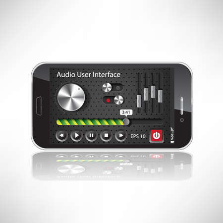 UI Mobile Application Metal, black Smartphone のイラスト素材