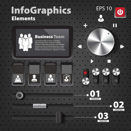 Set of elements for infographics in UI style with switchesのイラスト素材
