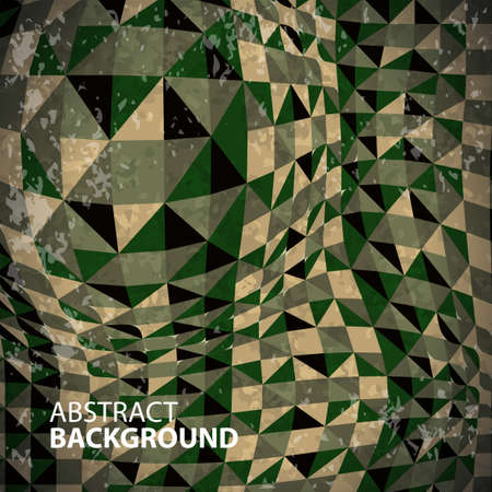 Abstract background of green deformed trianglesのイラスト素材