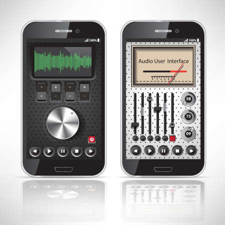 Two UI Mobile Application Metal, black Smartphone のイラスト素材