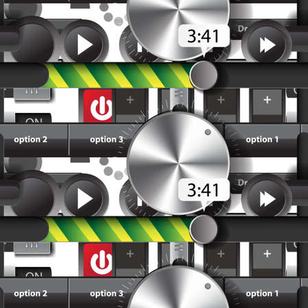 seamless pattern of the elements of the user audio interfaceのイラスト素材