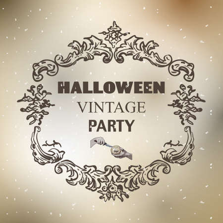 Halloween designs retro style elements backgroundのイラスト素材