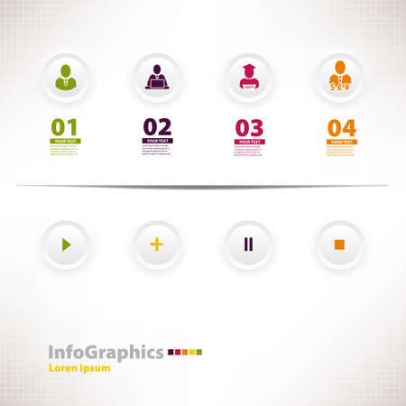 Modern infographic template for business design with web design menuのイラスト素材