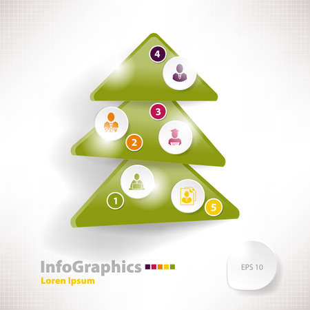 Modern infographic template for business design with christmas treeのイラスト素材