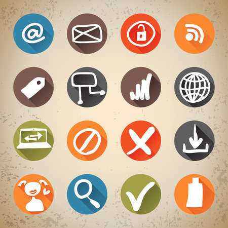 Set of flat design icons for Web design and Internet marketingのイラスト素材