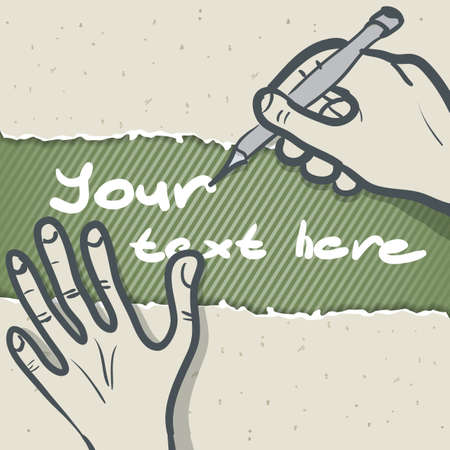 Template illustration of a hand writingのイラスト素材