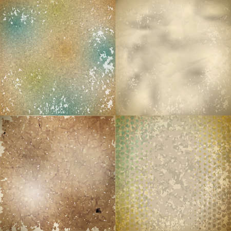 Set of old vintage scratched faded backgroundsのイラスト素材