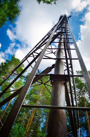 Old fire tower in the forest