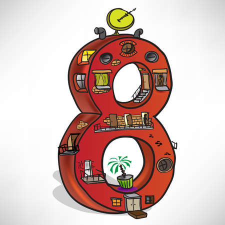House in the form of figures in 8のイラスト素材
