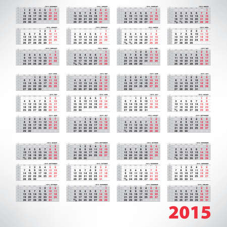 Vector planning quarterly calendar 2015のイラスト素材