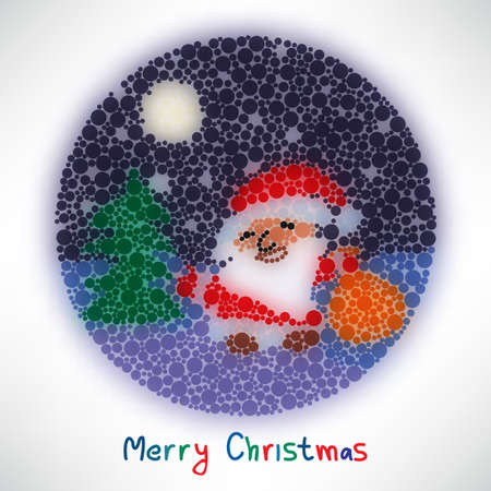 Christmas card with Santa Claus style blurred roundのイラスト素材