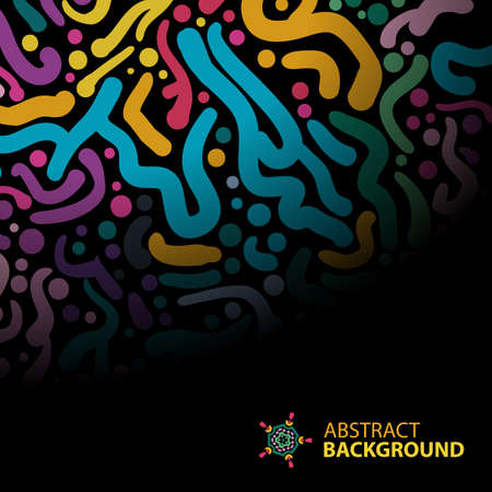 Abstract background of colorful brush strokes on a dark background with space for textのイラスト素材