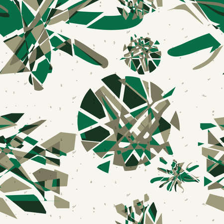 Textile seamless pattern of green abstract explosionsのイラスト素材