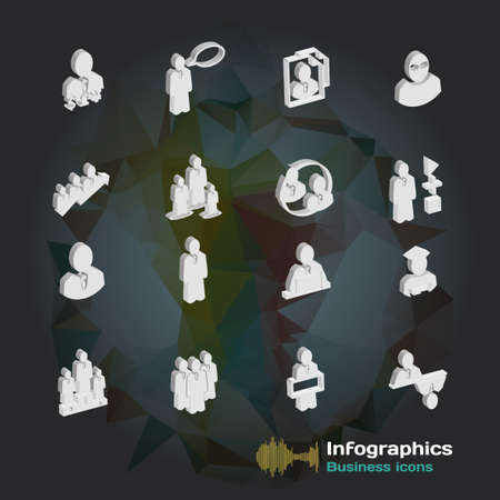 set of icons for infographic on the topic of business teamのイラスト素材