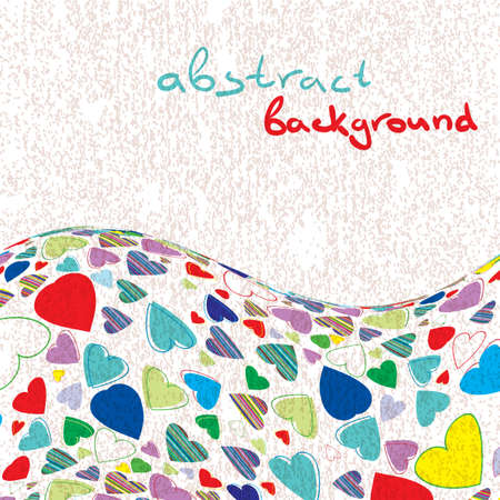 Background with waves of hearts with place for textのイラスト素材