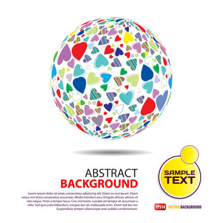 Background of the sphere with the texture of hearts with place for textのイラスト素材