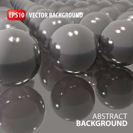 3d vector template background. Abstract glass balls illustrationのイラスト素材