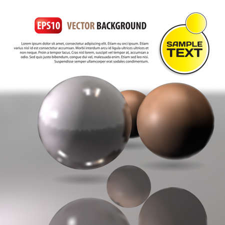 3d vector template background. Abstract balls illustrationのイラスト素材