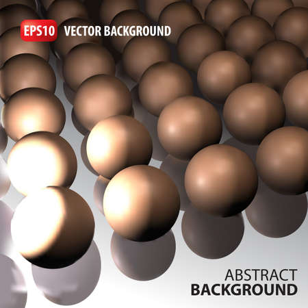 3d vector template background. Abstract gold balls illustrationのイラスト素材