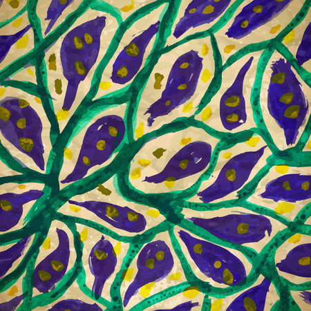 Abstract watercolor background of colored plants faded paperのイラスト素材